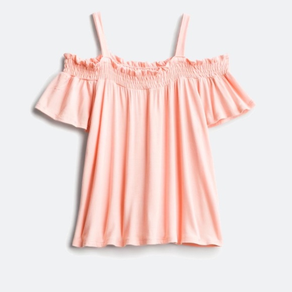Kids Off-Shoulder Pink Top - Picture 1 of 4
